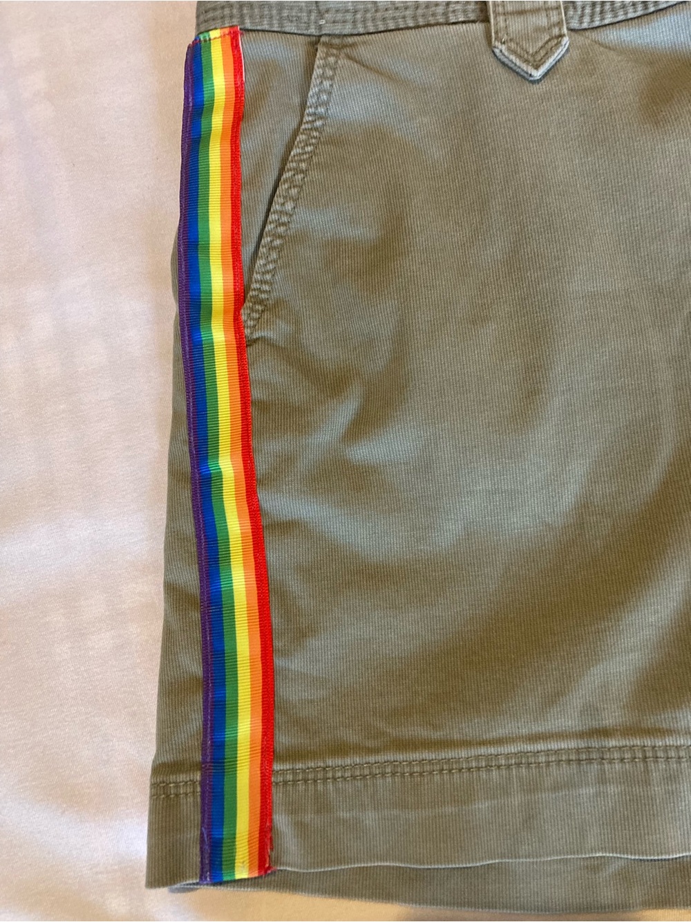 PacSun Olive Green Women's Cargo Shorts w/ rainbow trim